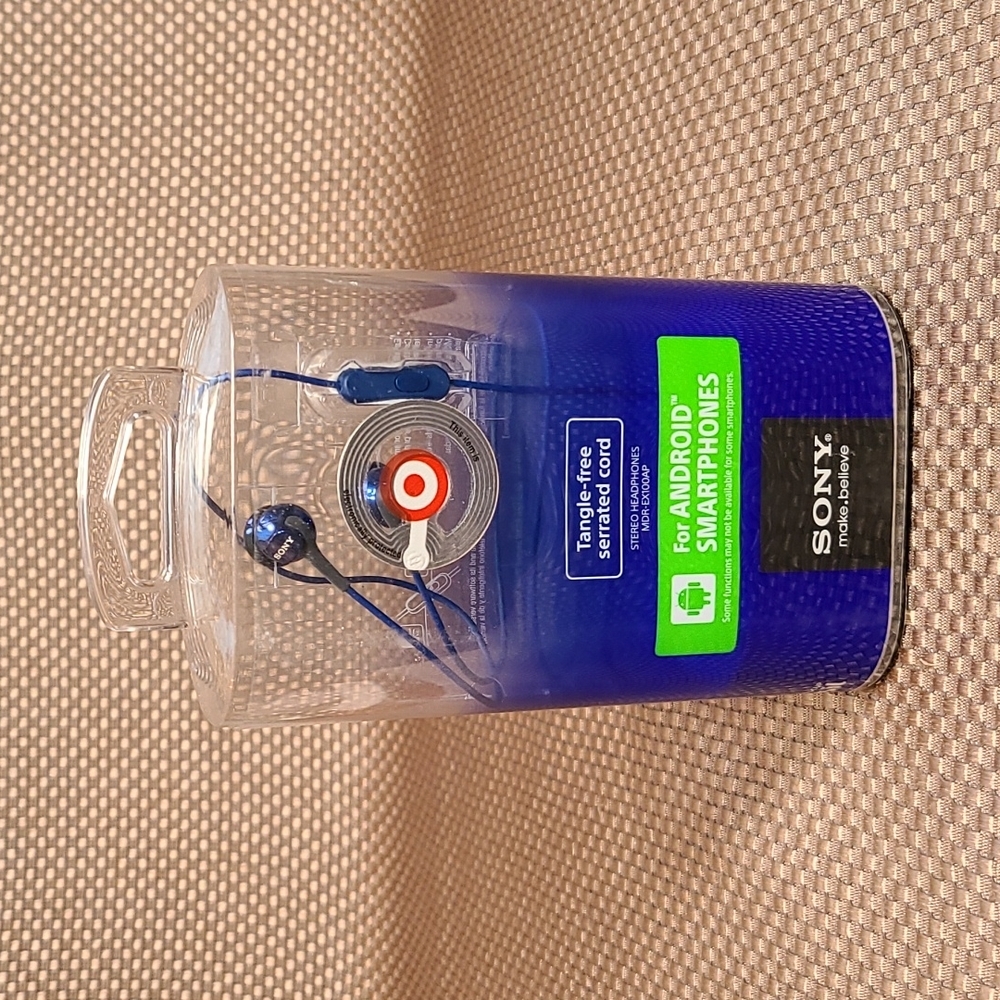 Sony tangle free serrated cord stereo headphones for Android